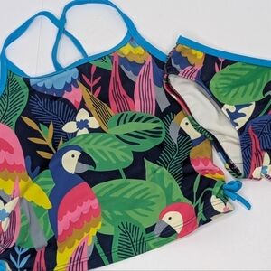 Mini Boden Tropical Bird 2 Piece Bathing Suit 4/5